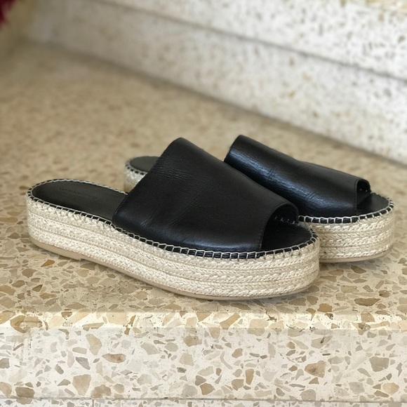 Vagabond Black Leather Platform Celeste Espadrille - Picture 3 of 12